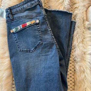 Candace Cameron Bure Blue Jeans with Multicolor Pocket